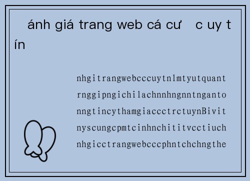 Đánh giá trang web cá cược uy tín